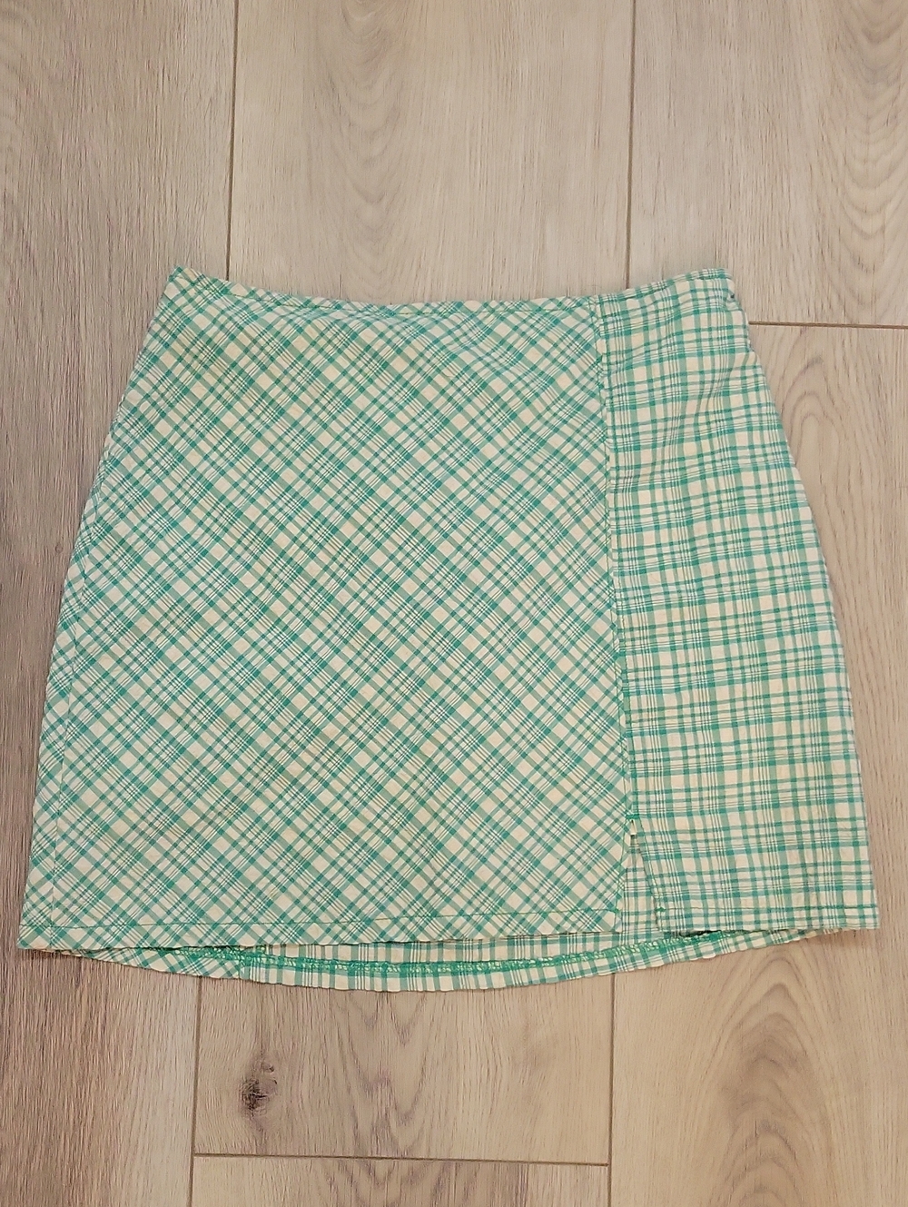 Urban Outfitters Mint Green Plaid Mini Skirt